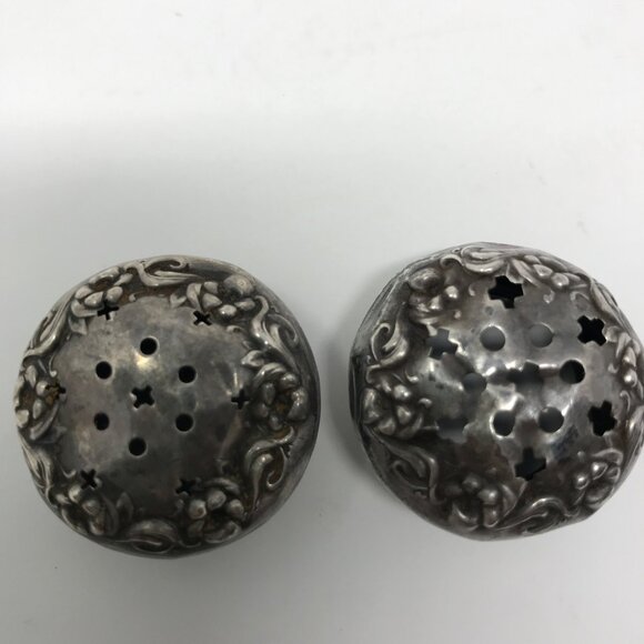 Vintage Cut Crystal Sterling Salt & Pepper Shakers - Picture 9 of 9